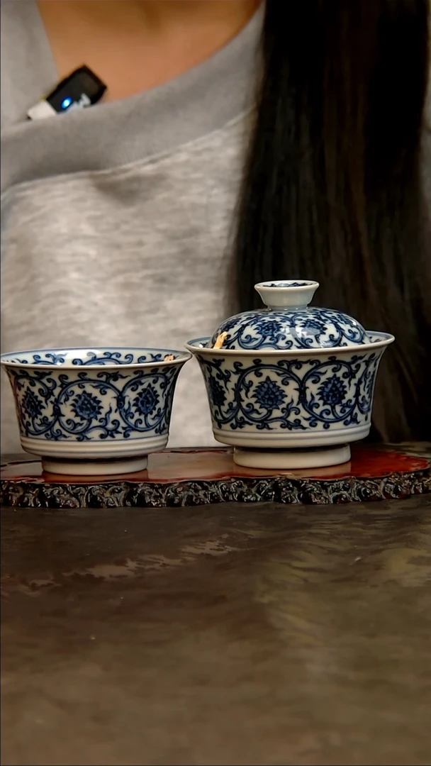 【闪购商品】青花手绘缠枝莲套组