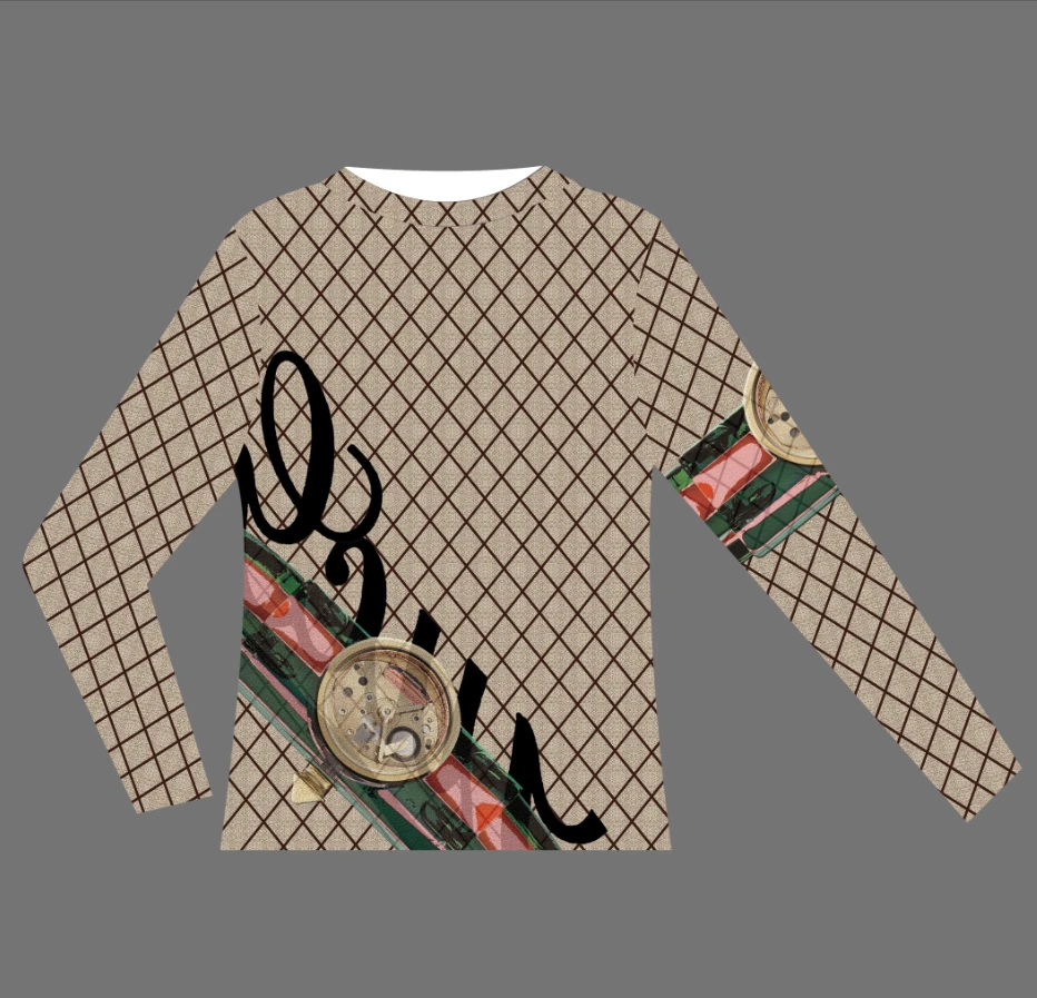 2025新款女装圆领长袖，潮流百搭款洋气个性 01款时尚套头印花T恤