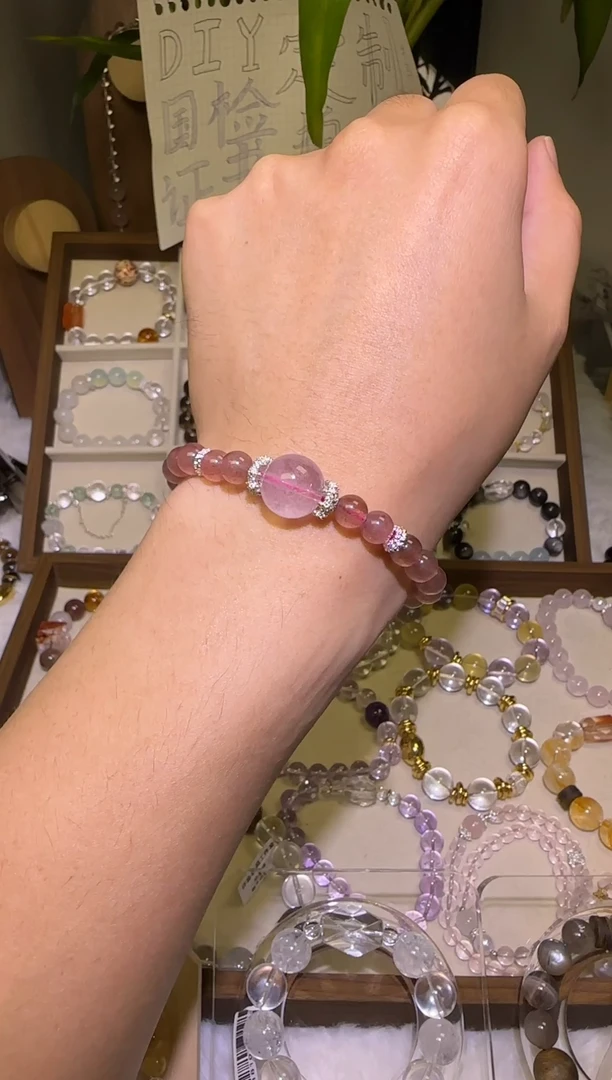 未镶嵌手串水晶天然大果粒紫水草莓晶手串