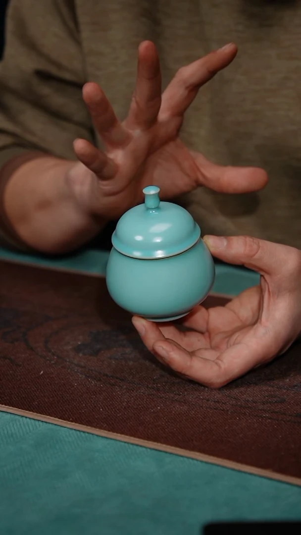 【闪购商品】187-5小官帽茶仓（天青微蓝 不完美）