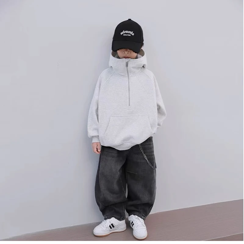 63812时尚春季圆领卫衣灰色
