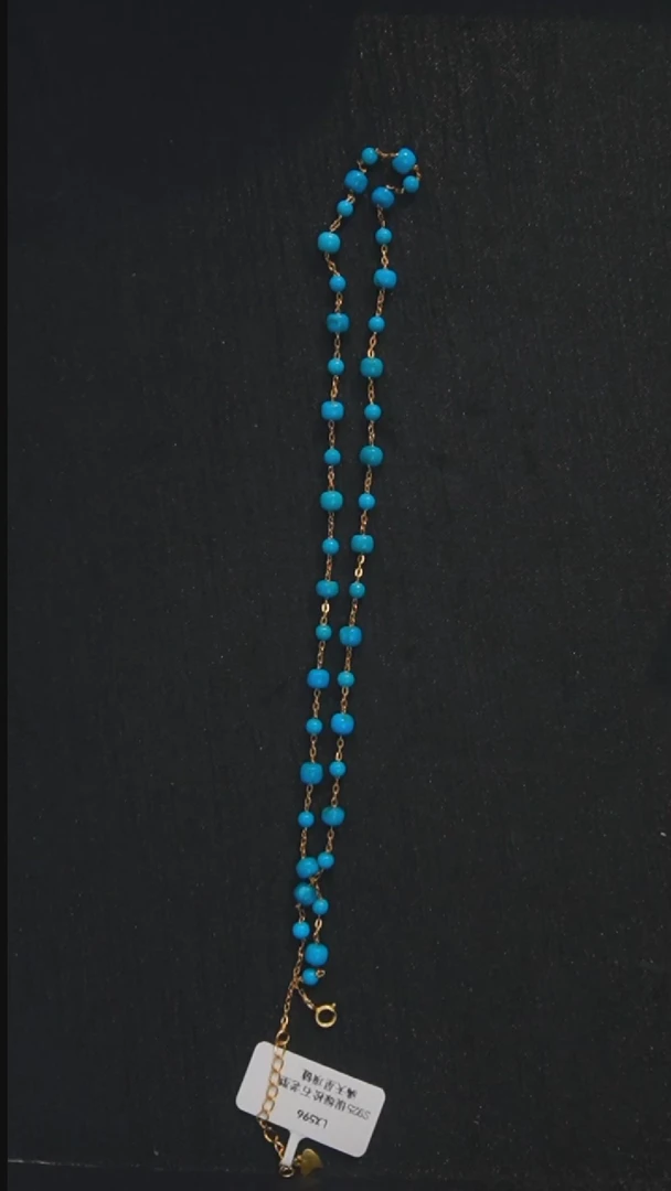 银S925镶嵌绿松石项链发货一件