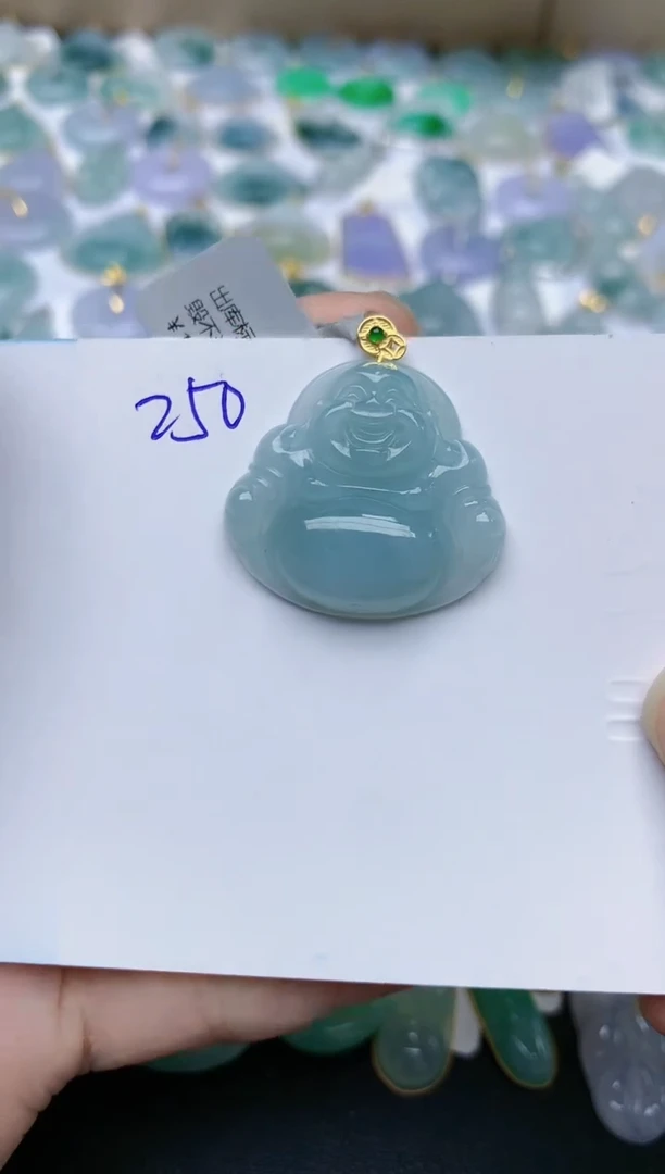 【闪购商品】翡翠颈饰18K金镶嵌天然翡翠A货    
