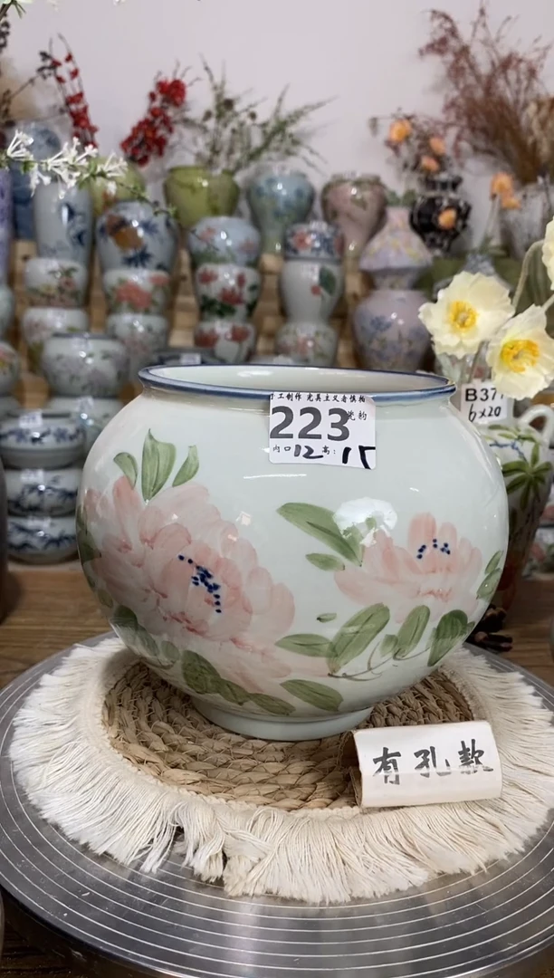 景德镇瓷韵手绘陶瓷花盆   223
