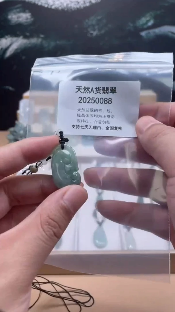 翡翠未镶嵌颈饰天然翡翠A货0814