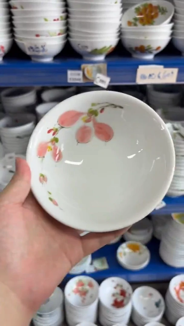 瓷片景德镇高温陶瓷食品级手绘釉中彩-壮壮碗