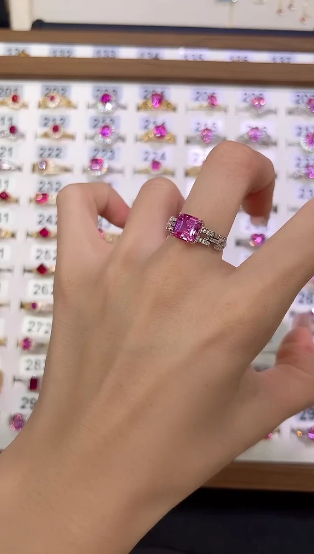 尖晶石戒指银S925镶嵌0000