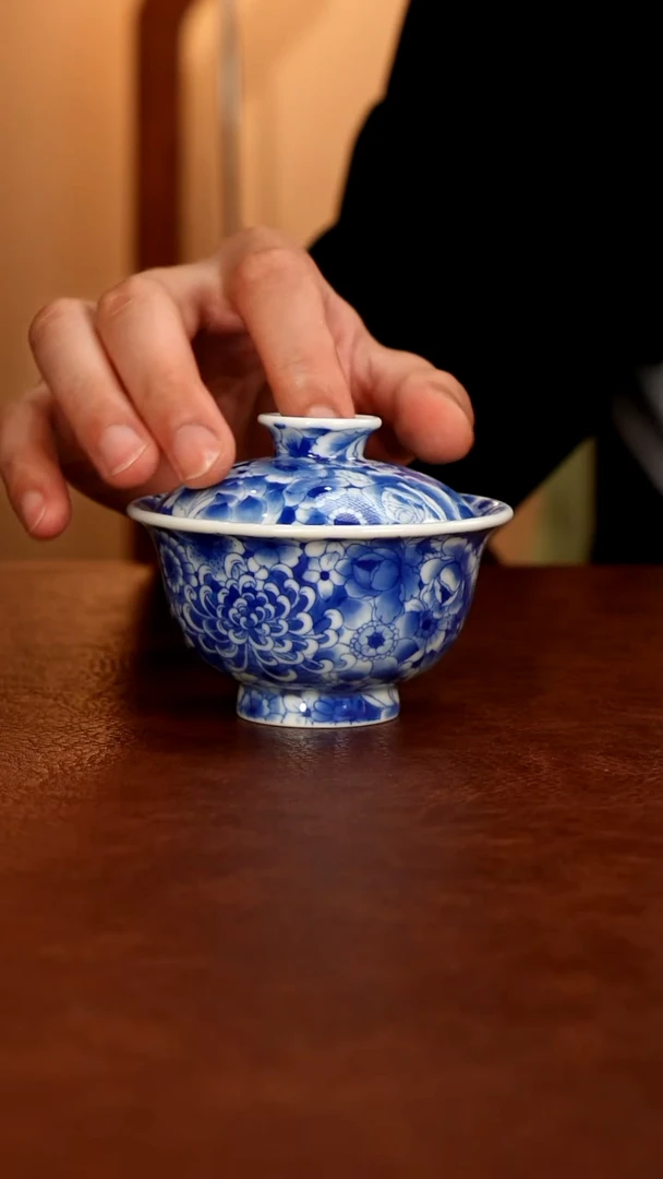 景德镇瓷器，青花瓷手绘茶具~