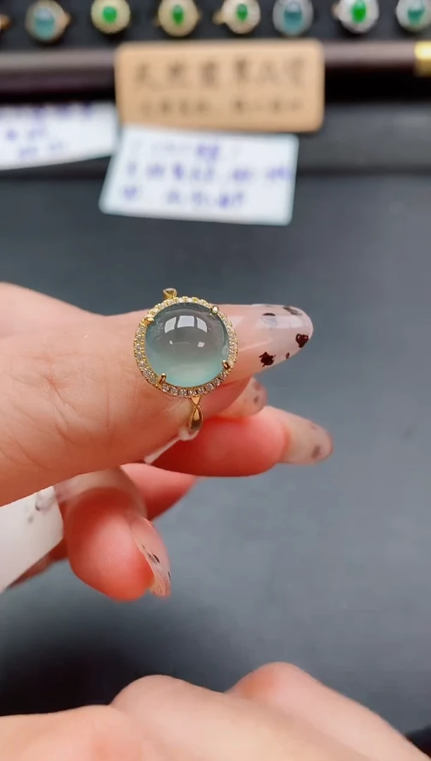 银S925镶嵌戒指翡翠1