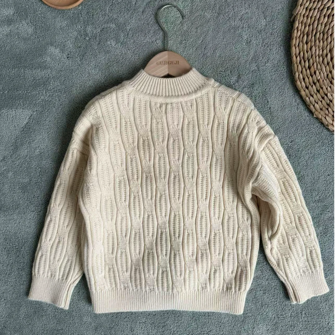 女童新款童装儿童时尚上衣潮秋冬款套头毛衣女童针织衫