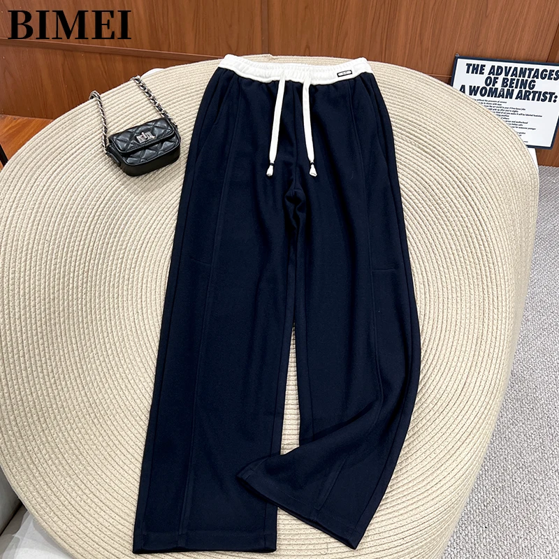 必魅-2025秋冬垂感窄版直筒裤显瘦弹力休闲裤长裤宽松百搭55335