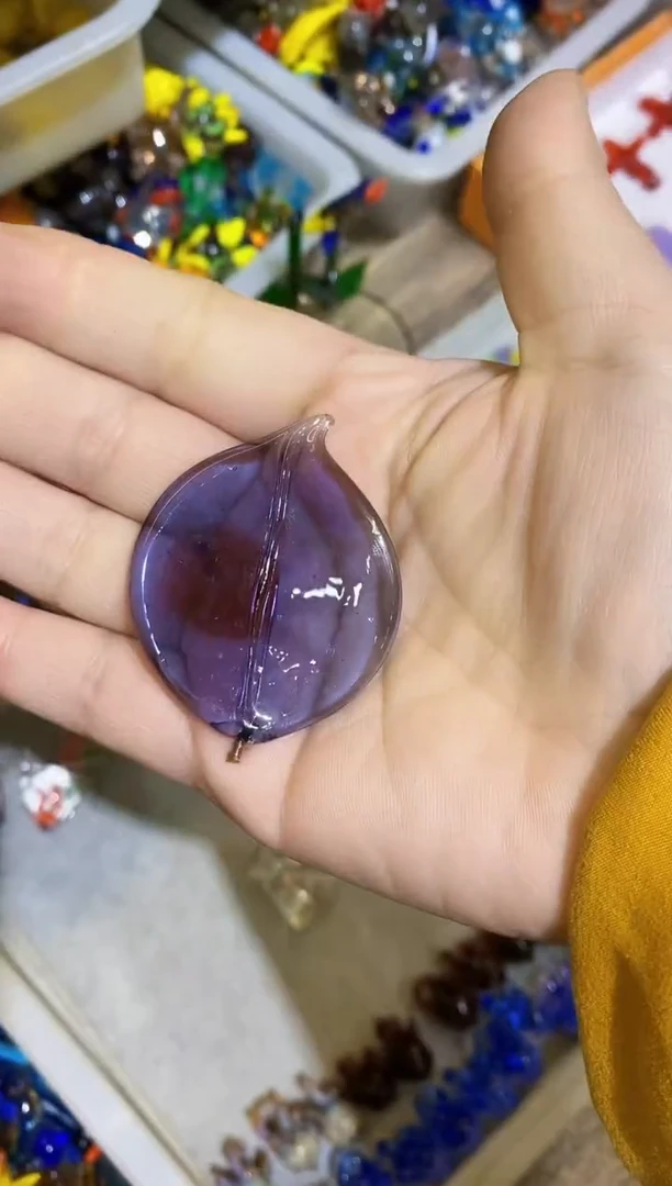 【闪购商品】琉璃手工艺品紫色叶子