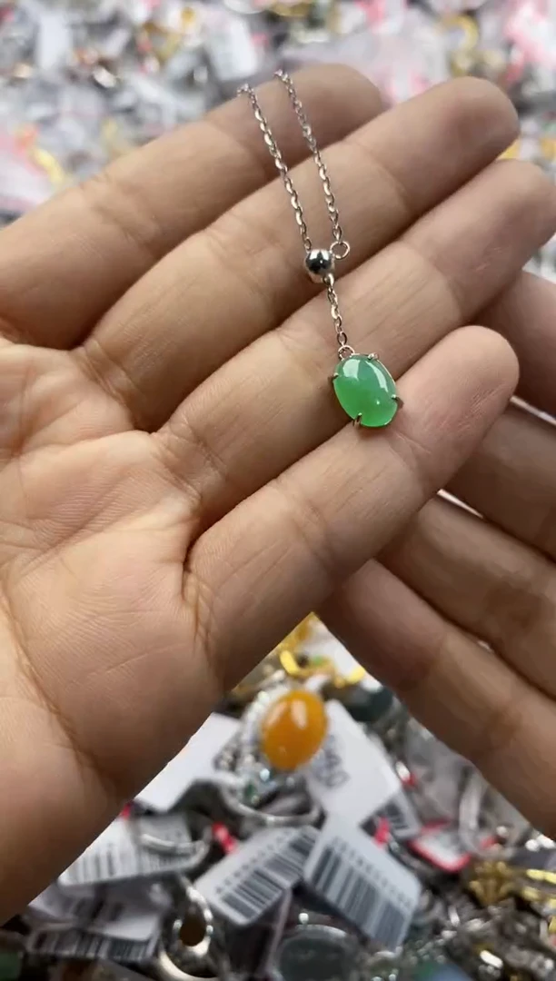 银S925镶嵌戒指翡翠15               1