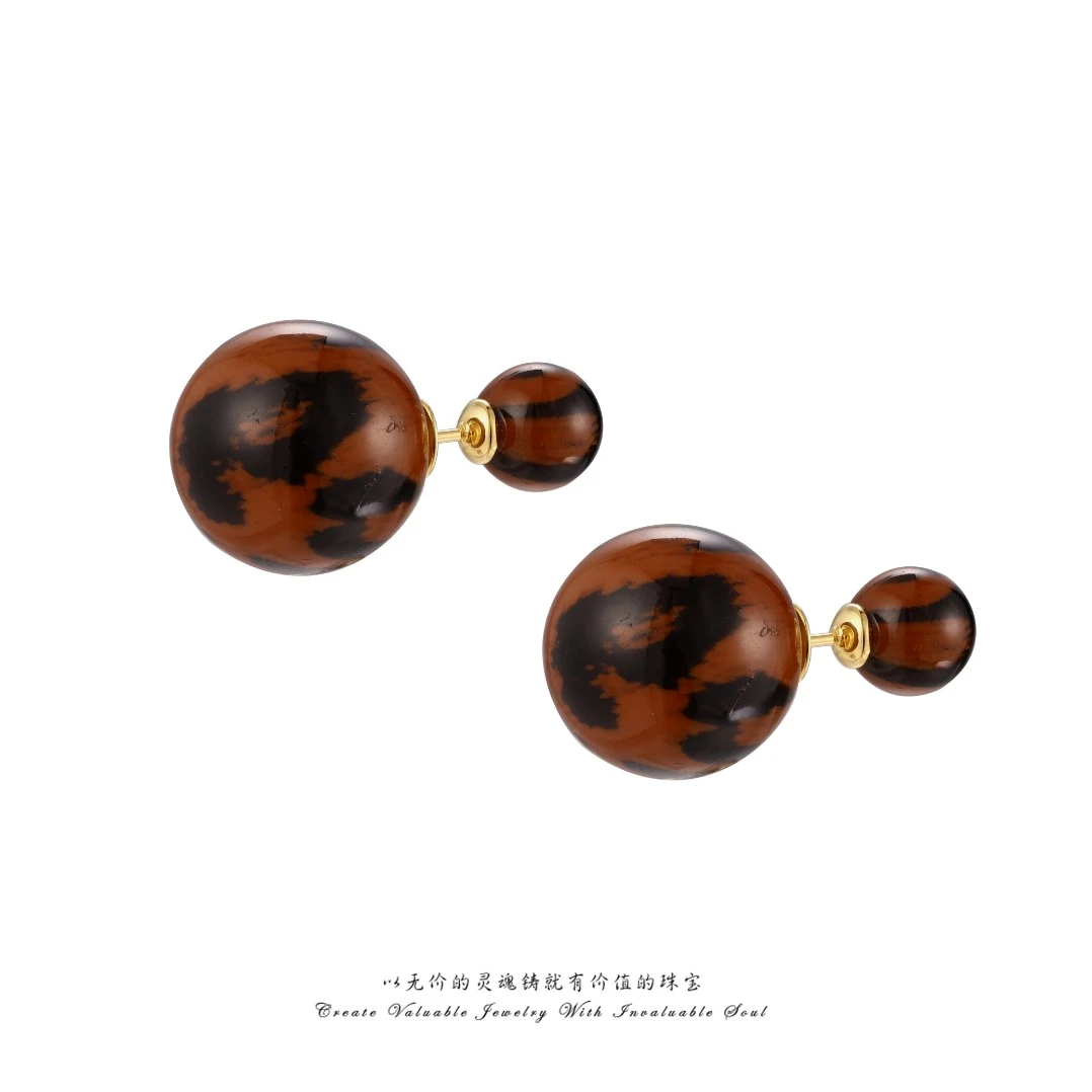 铜合金耳饰 【RUCHINE】美·豹纹高级感耳环耳饰 RCH-C-30735