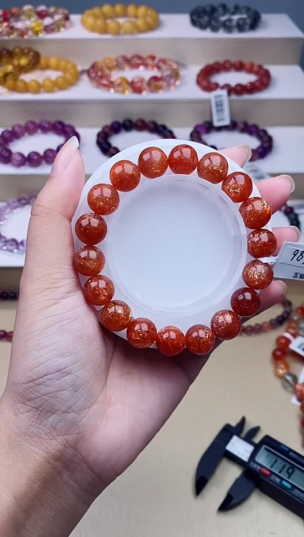 未镶嵌手链日光石金太阳单圈11m+