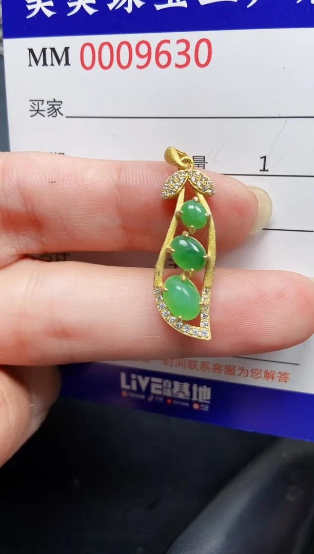 翡翠银S925镶嵌颈饰9630