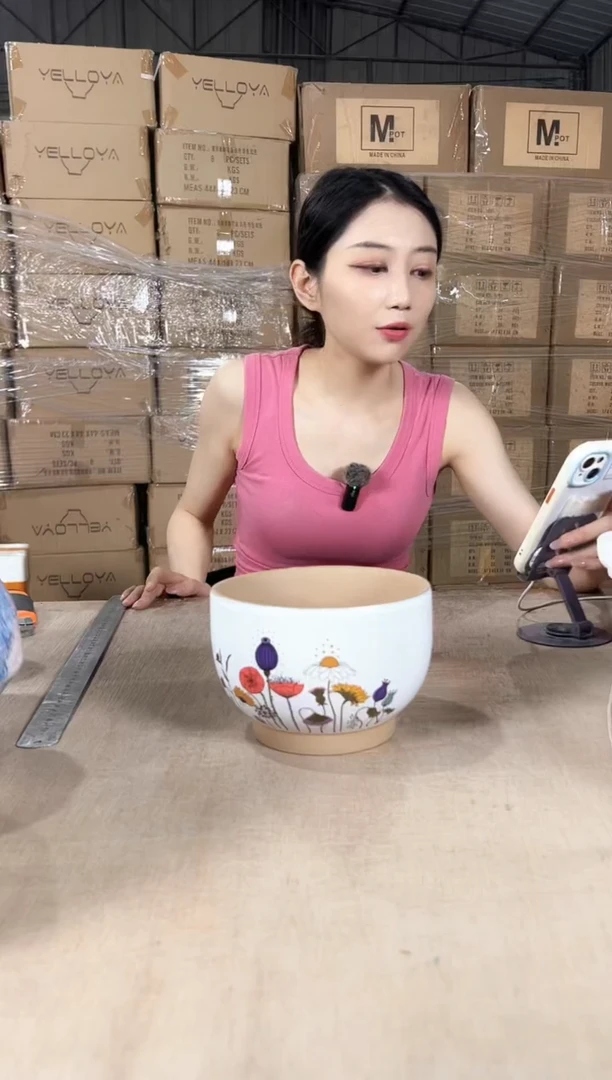 大碗紫砂彩色小号16x11