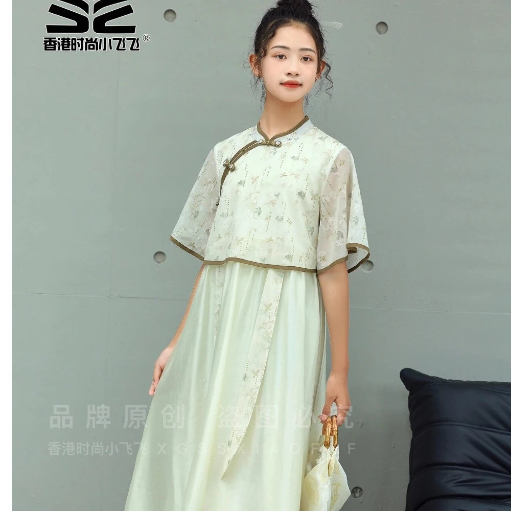 8281高端专享新中式国风连衣裙米色(飞飞)