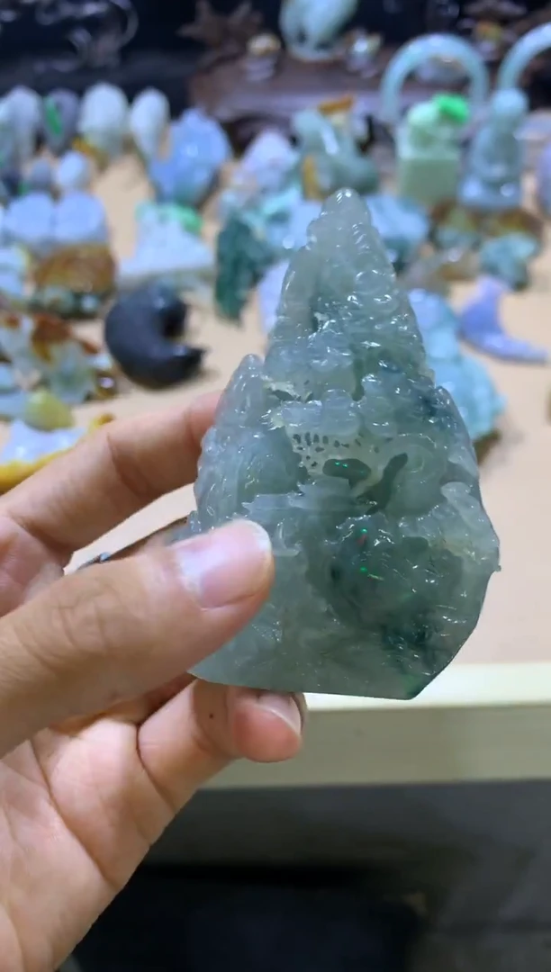 未镶嵌挂件翡翠猫*翡翠摆件