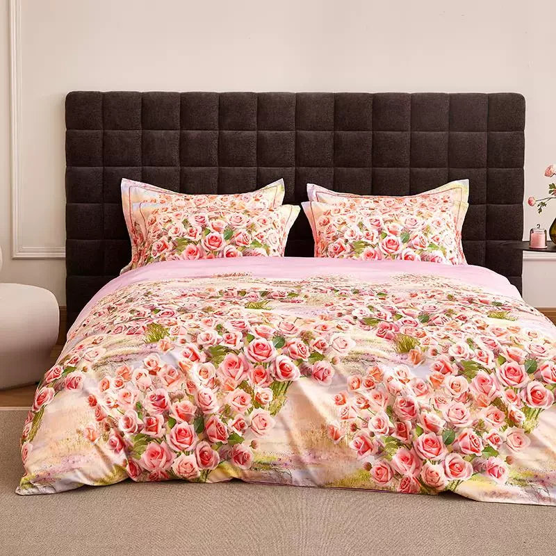 奢华美式数码印花四件套-玫瑰花