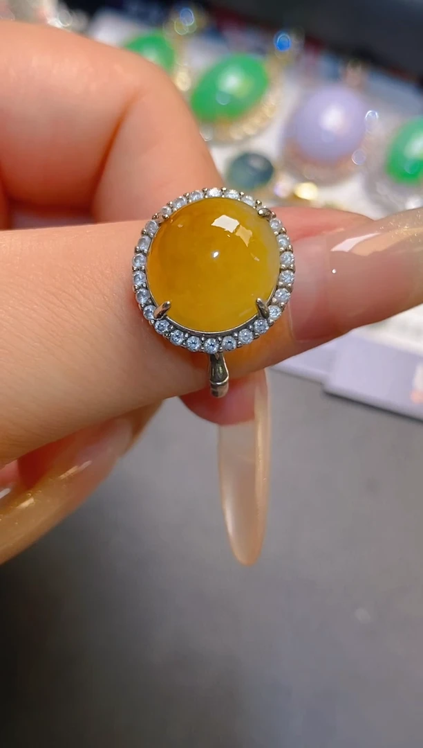 翡翠银S925镶嵌耳饰天然