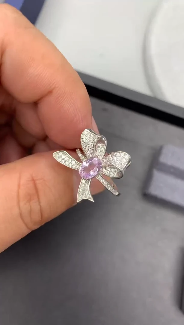 【闪购商品】锂辉石戒指银S925镶嵌1.08克拉