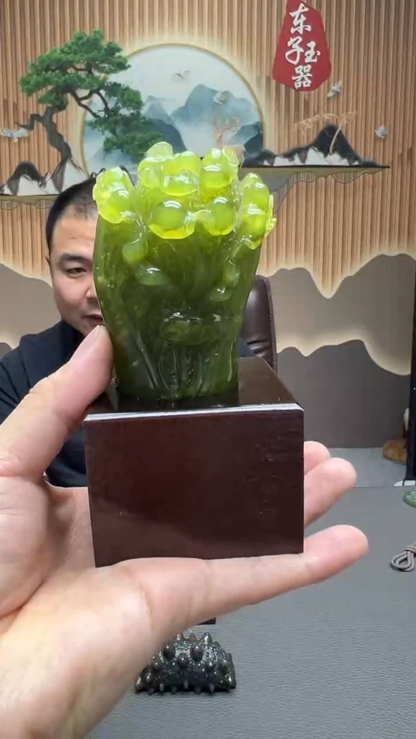 【闪购商品】蛇纹石玉小摆件未镶嵌天然岫玉白菜摆件