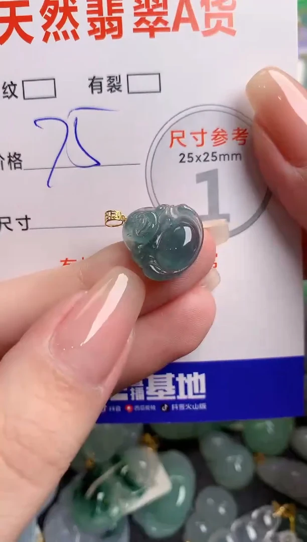 翡翠18K金镶嵌颈饰24000223