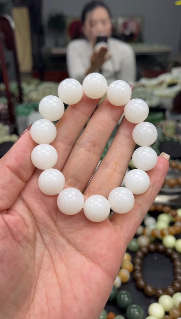 【闪购商品】和田玉手串未镶嵌新疆天泰白玉卡16