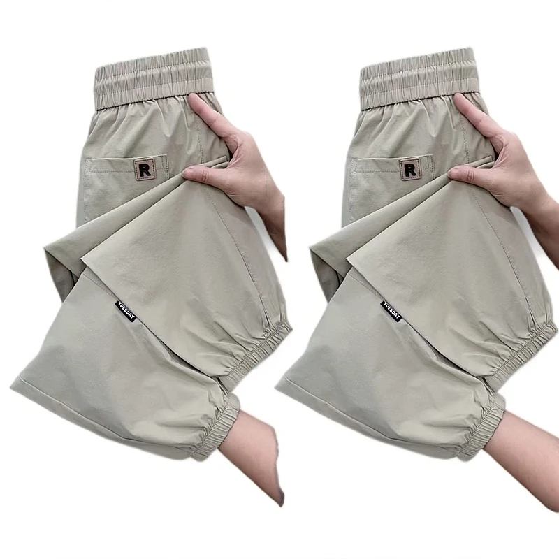 欧货时尚单品夏季透气九分裤哈伦裤高腰休闲裤束脚裤薄款时尚宽松