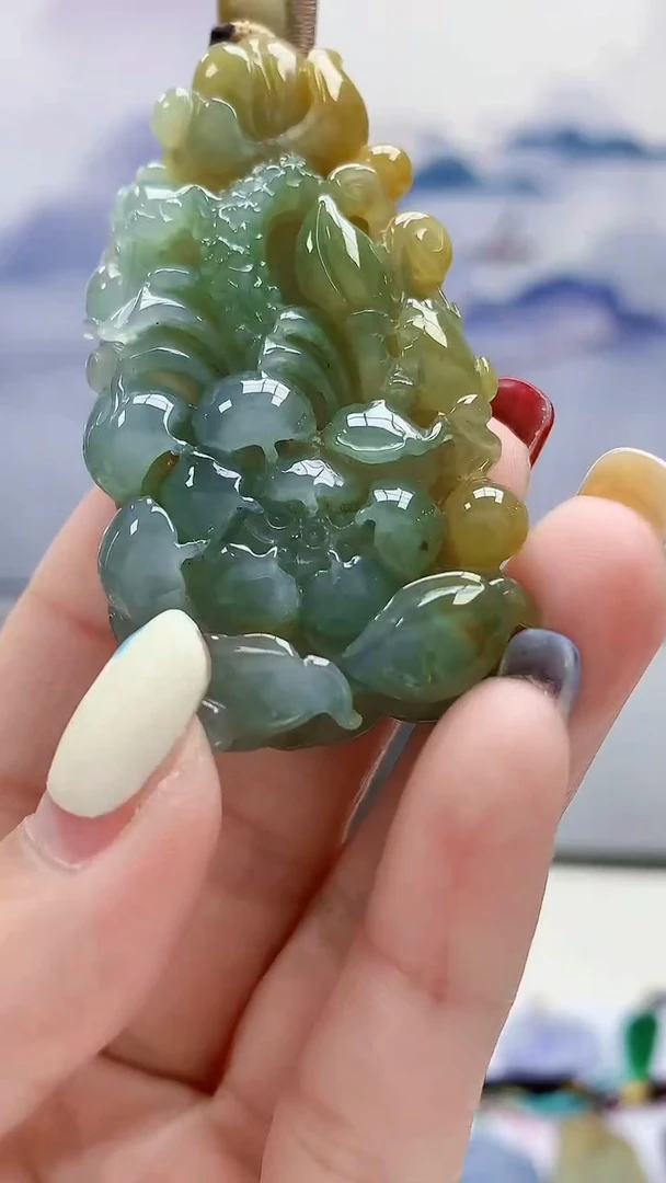 未镶嵌定制翡翠5060lr-毛货挂件116