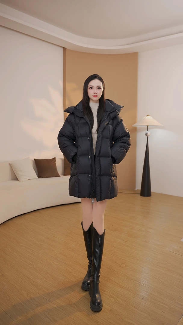 FKY25D210  中长款羽绒服女冬2025新款韩版时尚白鸭绒保暖羽绒服