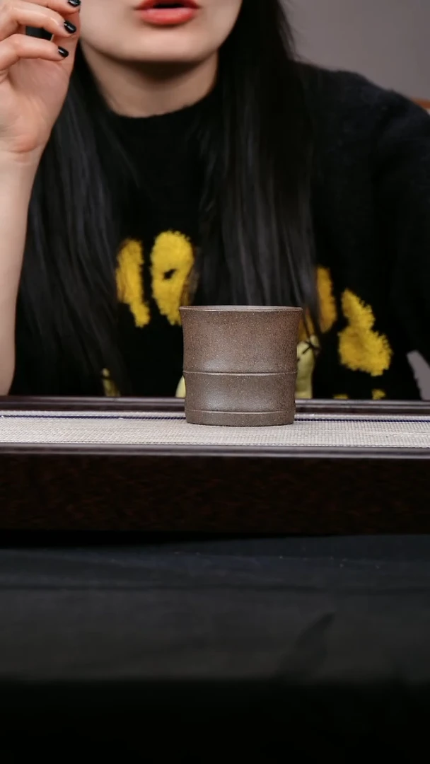 【闪购商品】紫砂茶杯还原烧竹节杯