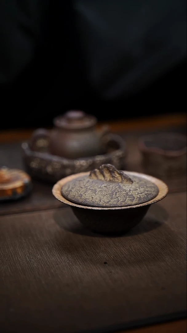 全手工制作 南蛮石纹盖碗