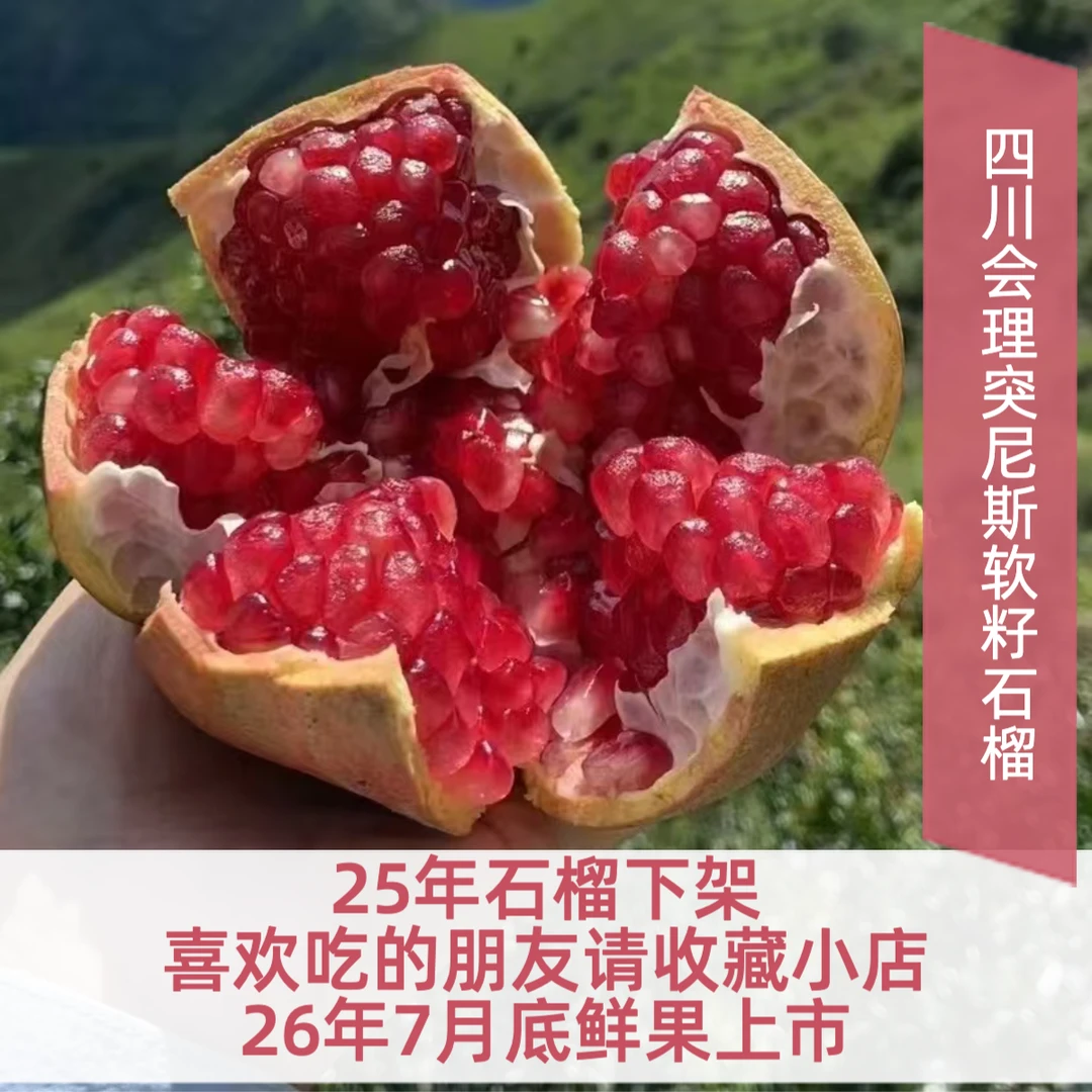 【顺丰优选】四川会理突尼斯甜软籽石榴新鲜现摘甜爆汁产地直发礼盒