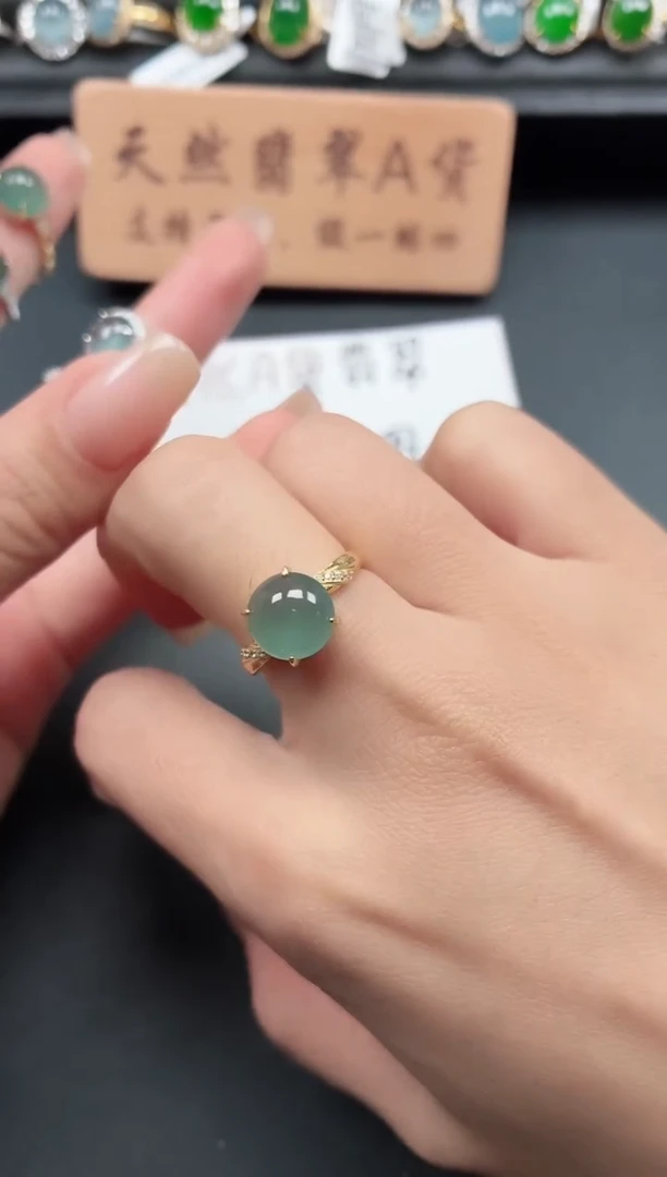 银S925镶嵌戒指翡翠111