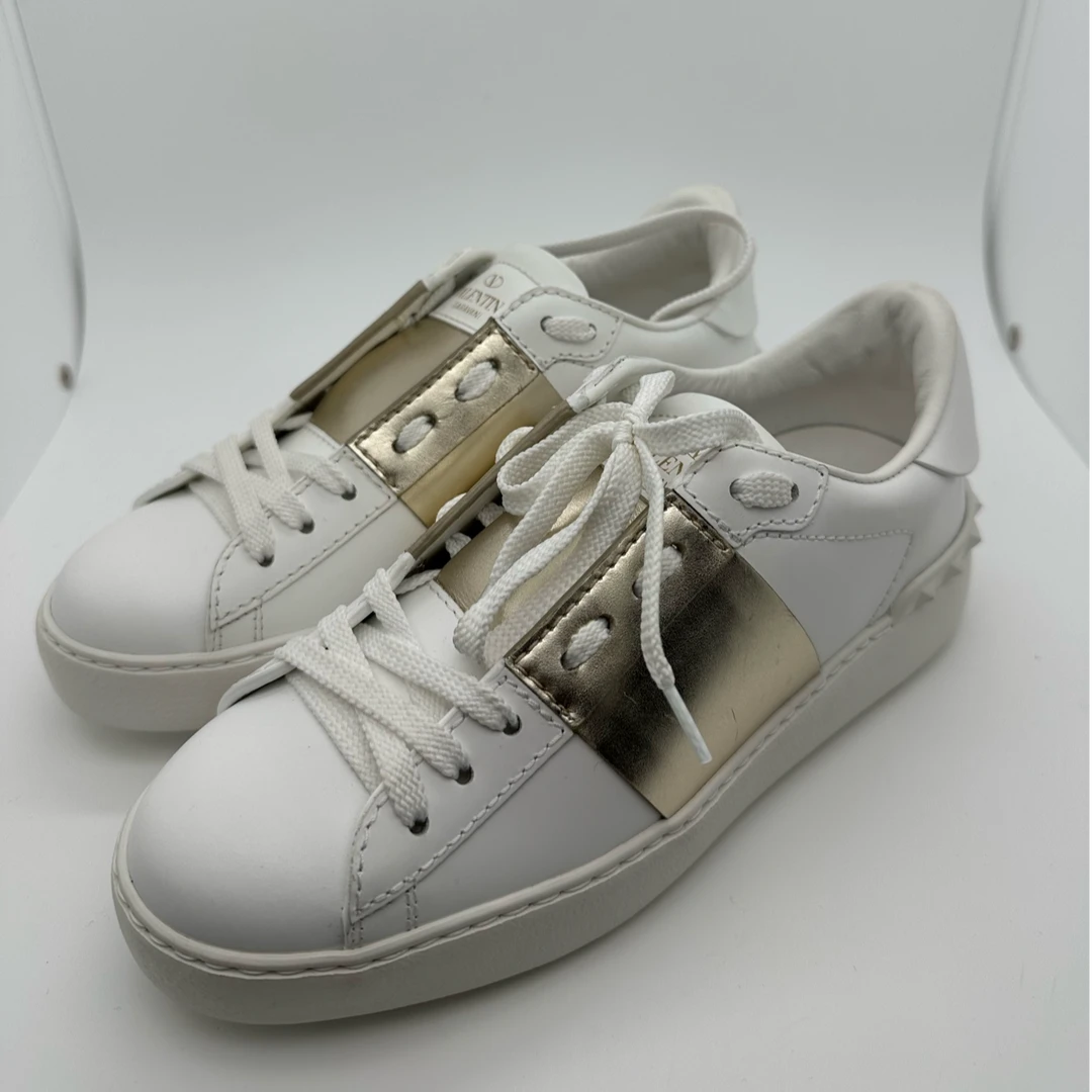 未使用 Valentino/华伦天奴 金色条纹板鞋 35 5431913