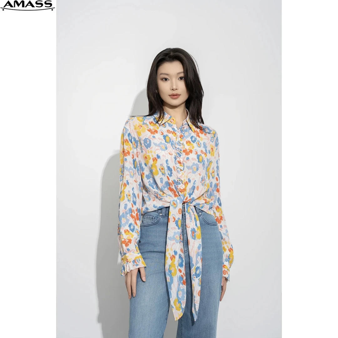 AMASS/阿玛施阿玛施质感夏季设计感印花衬衣5300285