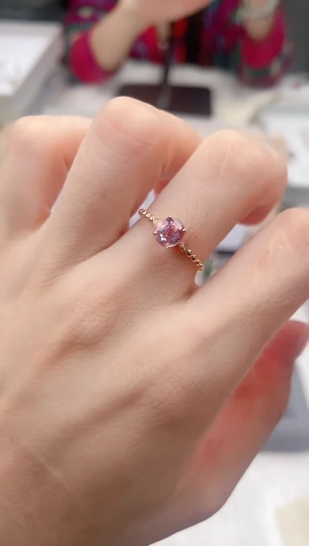 碧玺戒指18K金镶嵌高货13#