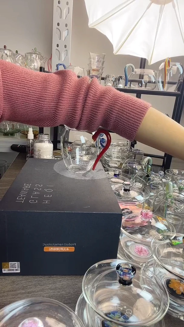 手工艺品玻璃禾器 丹红怡然 普通盒