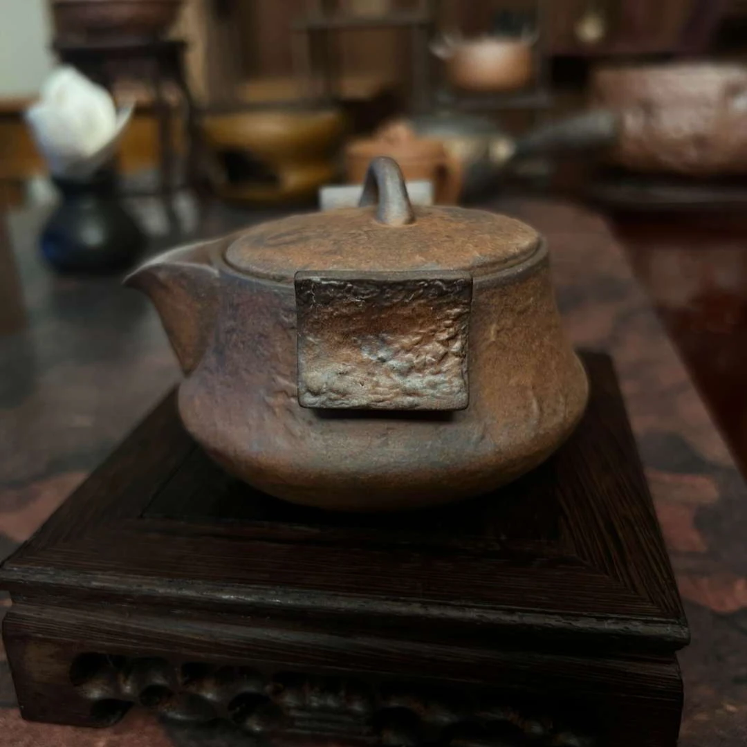 [拙器雅集]老岩泥泡茶壶家用办公复古陶瓷单壶提梁壶小号防烫手抓