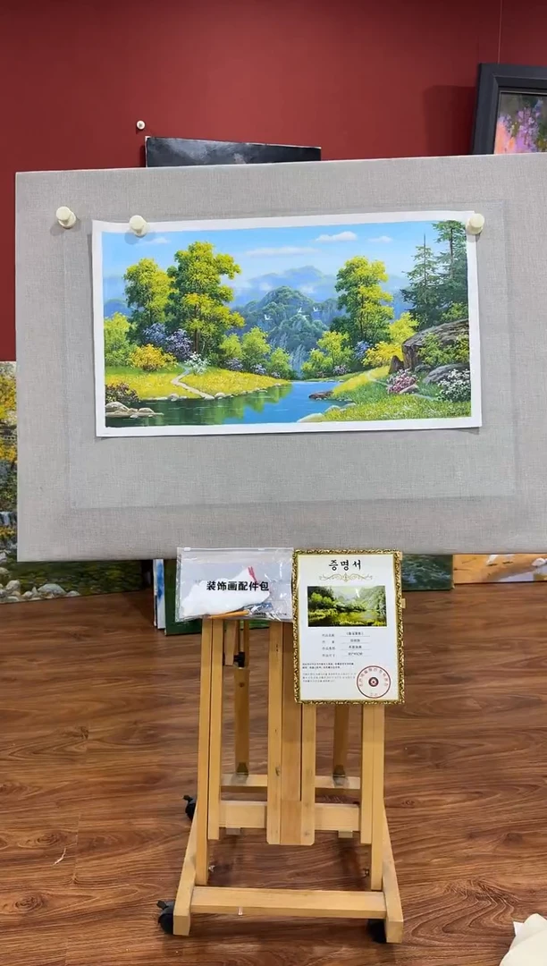 油画【原创·保真·带证书】朝鲜画家纯手绘油画--顺丰包邮--