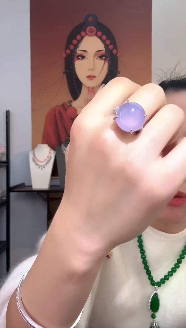 非金属无非金属无粉紫色 圆盘戒指