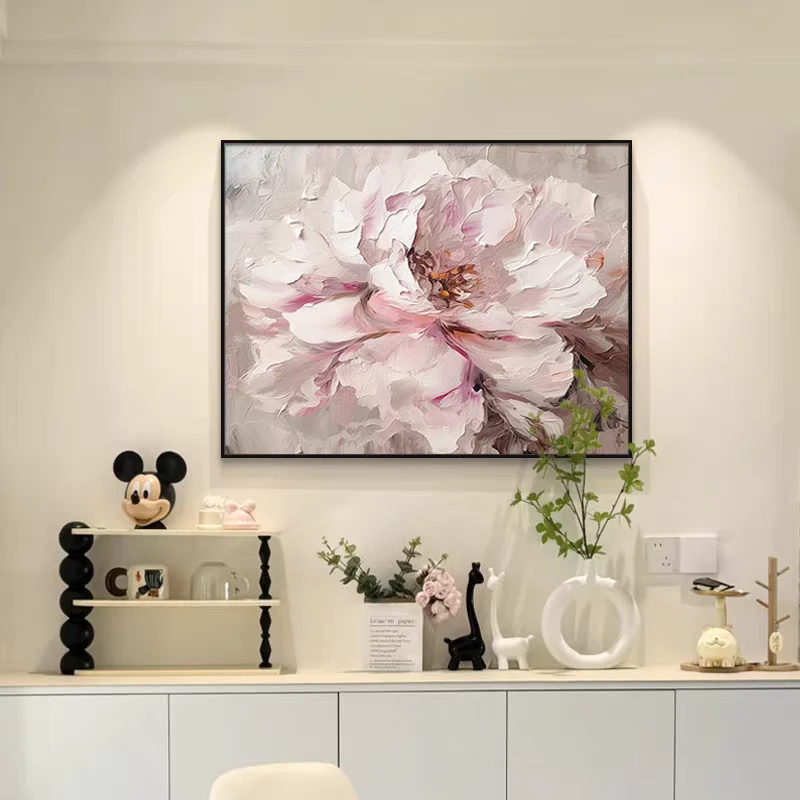 法式奶油风抽象彩色花卉客厅装饰画繁花小众艺术卧室床头温馨挂画