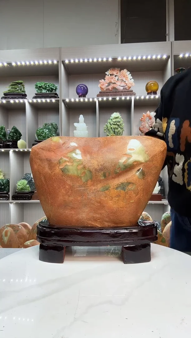 石材天然石材家居摆件办公室客厅玄关高档摆件