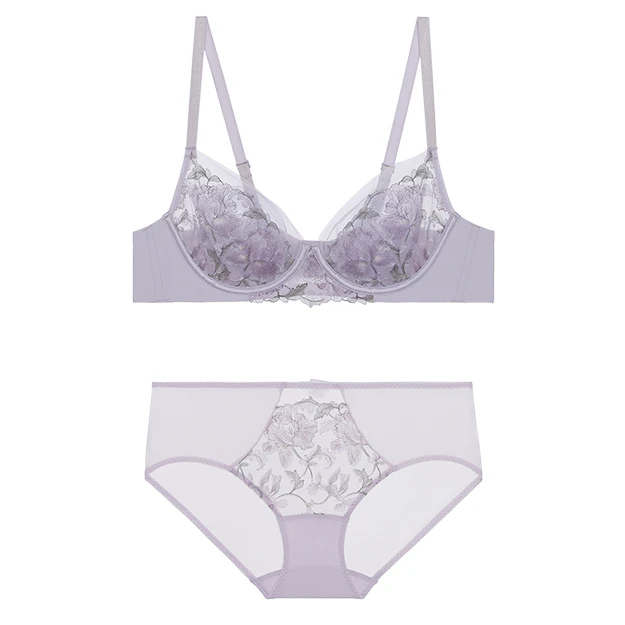 爱慕内衣女士幻彩流光舒适3/4薄杯聚拢性感文胸小裤套装FH202557