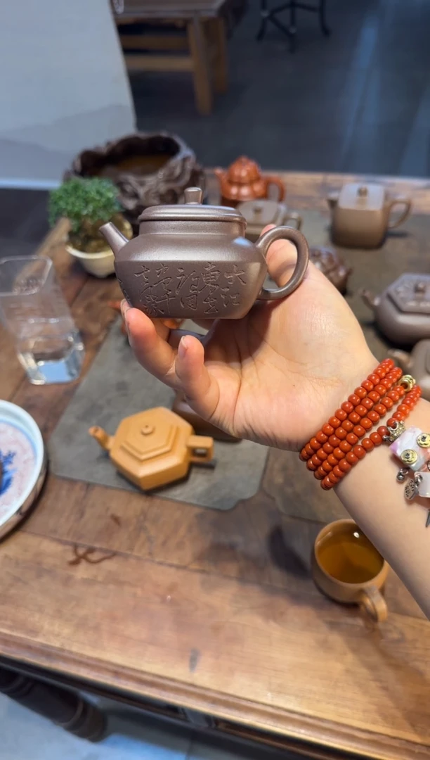 茶壶紫砂明**心天青合欢