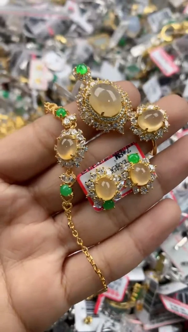 银S925镶嵌戒指翡翠蓝*3333---8