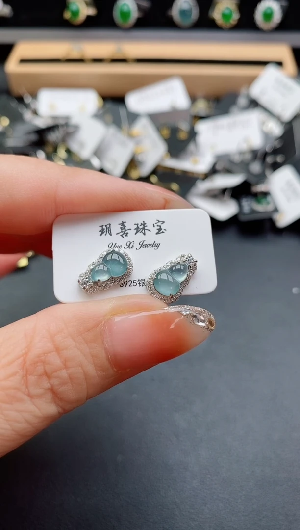 银S925镶嵌戒指翡翠1