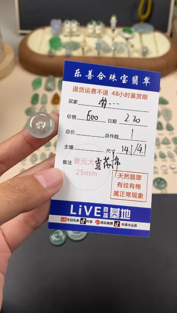 【闪购商品】翡翠颈饰未镶嵌翡翠冰晴平安扣